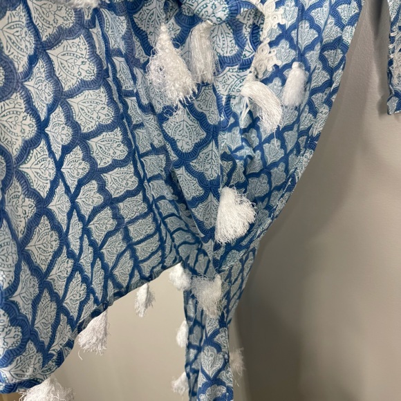 Roller Rabbit Jemina Punta Long Kurta 3/4 Sleeves Maxi Dress Side Slits Small - Picture 5 of 11